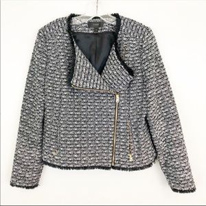 J. Crew Zip Jacket In Fringy Tweed (H)